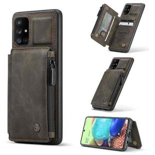 For Samsung Galaxy A71 4G CaseMe C20 Multifunctional PC + TPU Protective Case with Holder & Card Slot & Wallet(Dark Coffee)