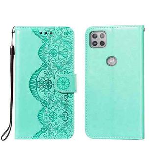 For Motorola Moto G 5G Flower Vine Embossing Pattern Horizontal Flip Leather Case with Card Slot & Holder & Wallet & Lanyard(Green)