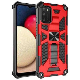 For Samsung Galaxy A02s(US Version) Shockproof TPU + PC Magnetic Protective Case with Holder(Red)