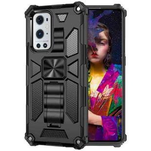 For OnePlus 9 Shockproof TPU + PC Magnetic Protective Case with Holder(Black)