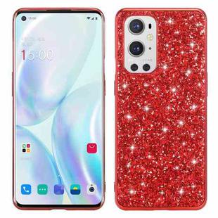 For OnePlus 9 Glitter Powder Shockproof TPU Protective Case(Red)
