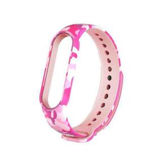 For Xiaomi Mi Band 6 (CA8856) Colored Drawing Silicone Watch Band(Camouflage Pink)