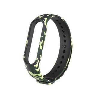 For Xiaomi Mi Band 6 (CA8856) Colored Drawing Silicone Watch Band(Camouflage Green)