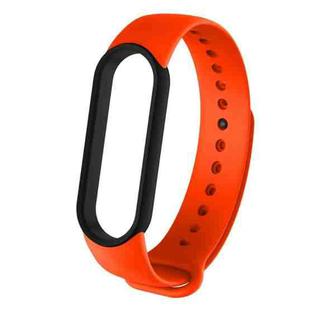 For Xiaomi Mi Band 6 (CA8856) Two-color Silicone Watch Band(Orange+Black)