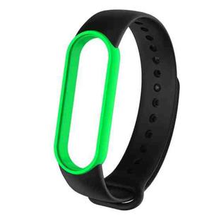 For Xiaomi Mi Band 6 (CA8856) Two-color Silicone Watch Band(Black+Green)