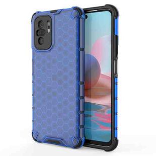 For Xiaomi Redmi Note 10 4G Shockproof Honeycomb PC + TPU Case(Blue)