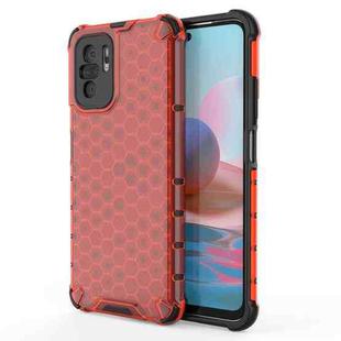 For Xiaomi Redmi Note 10 4G Shockproof Honeycomb PC + TPU Case(Red)