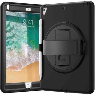360 Degree Rotation PC+TPU Protective Cover with Holder & Hand Strap & Pen Slot For Apple iPad 9.7 (2018) & (2017) / Pro 9.7 / Air 2 / Air (Black)