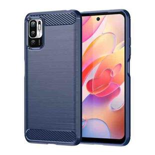 For Xiaomi Redmi Note 10 5G Brushed Texture Carbon Fiber TPU Case(Navy Blue)