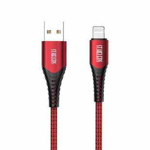 JOYROOM ST-C04 2.4A USB A to 8 Pin Braided Charging Cable ， Cable Length:1.2m(Red)