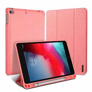 For iPad mini (2019) & 4 DUX DUCIS Domo Series Horizontal Flip Magnetic PU Leather Case with 3-folding Holder & Pen Slot(Pink)