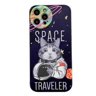 For iPhone 12 Cartoon Pattern IMD Protective Cover(Black)