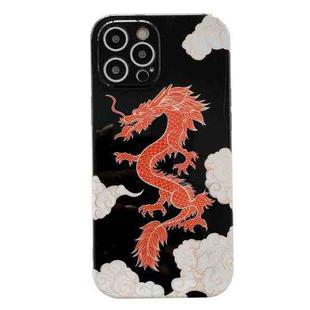 For iPhone 11 Pro Max Dragon Pattern IMD Protective Cover (Black)