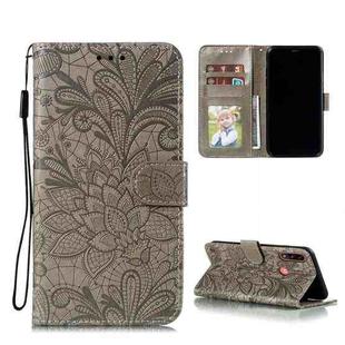 For Motorola Moto E7 Power Lace Flower Embossing Pattern Horizontal Flip Leather Case with Holder & Card Slots & Wallet & Photo Frame(Grey)