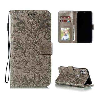 For Motorola Moto G 5G Lace Flower Embossing Pattern Horizontal Flip Leather Case with Holder & Card Slots & Wallet & Photo Frame(Grey)