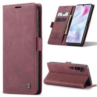 For Xiaomi CC9 Pro CaseMe 013 Multifunctional Horizontal Flip Leather Case with Holder & Card Slot & Wallet(Wine Red)