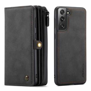For Samsung Galaxy S21+ 5G CaseMe 018 Detachable Multi-functional Horizontal Flip Leather Case with Card Slot & Holder & Zipper Wallet & Photo Frame(Black)