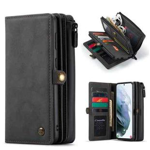 For Samsung Galaxy S21 Ultra 5G CaseMe 018 Detachable Multi-functional Horizontal Flip Leather Case with Card Slot & Holder & Zipper Wallet & Photo Frame(Black)