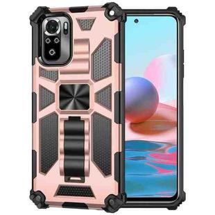 For Xiaomi Redmi Note 10 Shockproof TPU + PC Magnetic Protective Case with Holder(Rose Gold)