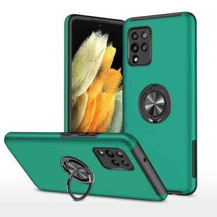 For Samsung Galaxy A42 5G PC + TPU Shockproof Magnetic Protective Case with Invisible Ring Holder(Dark Green)