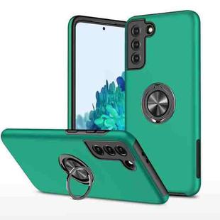 For Samsung Galaxy S21+ 5G PC + TPU Shockproof Magnetic Protective Case with Invisible Ring Holder(Dark Green)
