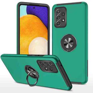 For Samsung Galaxy A52 PC + TPU Shockproof Magnetic Protective Case with Invisible Ring Holder(Dark Green)