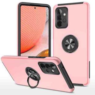 For Samsung Galaxy A72 PC + TPU Shockproof Magnetic Protective Case with Invisible Ring Holder(Rose Gold)