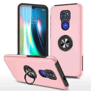 For Motorola Moto G9 / G9 Play PC + TPU Shockproof Magnetic Protective Case with Invisible Ring Holder(Rose Gold)