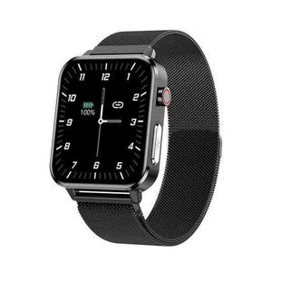 E86 1.7 inch TFT Color Screen IP68 Waterproof Smart Watch, Support Blood Oxygen Monitoring / Body Temperature Monitoring / AI Medical Diagnosis, Style: Steel Strap(Black)