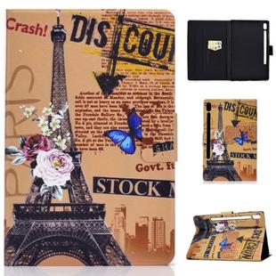 For Galaxy Tab S6 T860 / T865 Colored Drawing Horizontal Flip Leather Case with Holder & Card Slots & Sleep / Wake-up Function(Tower)