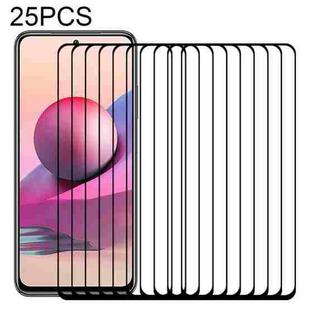 For Xiaomi Poco M5s / Redmi Note 10S 25 PCS Full Glue Full Screen Tempered Glass Film