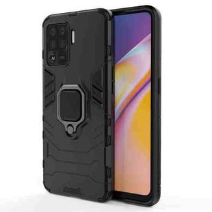 For OPPO A94 Shockproof PC + TPU Protective Case with Magnetic Ring Holder(Black)