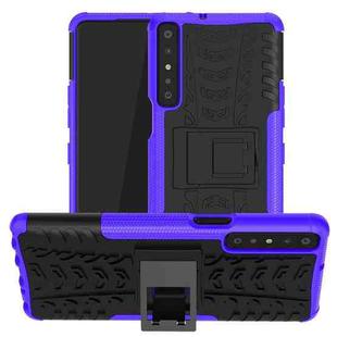 For LG Stylo 7 4G Tire Texture Shockproof TPU+PC Protective Case with Holder(Purple)