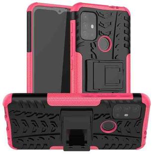 For Motorola Moto G30 Tire Texture Shockproof TPU+PC Protective Case with Holder(Pink)