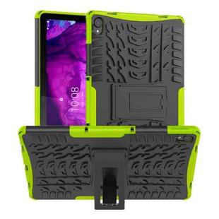 For Lenovo Tab P11 Tire Texture Shockproof TPU+PC Protective Case with Holder(Green)