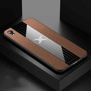 For Vivo Y91 XINLI Stitching Cloth Texture Shockproof TPU Protective Case(Brown)