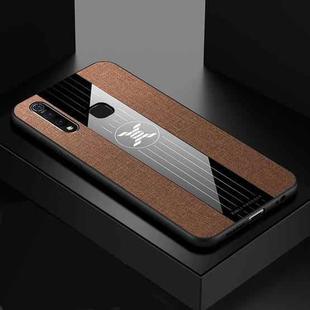 For Vivo Z5X XINLI Stitching Cloth Texture Shockproof TPU Protective Case(Brown)