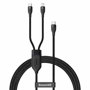 Baseus CA1T2-F01 Flash Series 100W 2 in 1 USB-C / Type-C to USB-C / Type-C + 8 Pin Ports Fast Charging Data Cable, Cable Length: 1.2m(Black)