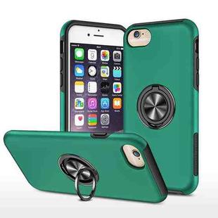 Magnetic Ring Kickstand Shockproof Phone Case For iPhone 6(Dark Green)