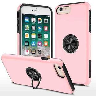 Magnetic Ring Kickstand Shockproof Phone Case For iPhone 6 Plus(Rose Gold)