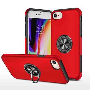 For iPhone SE 2022 / SE 2020 / 8 / 7 Magnetic Ring Kickstand Shockproof Phone Case(Red)