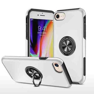 For iPhone SE 2022 / SE 2020 / 8 / 7 Magnetic Ring Kickstand Shockproof Phone Case(Silver)