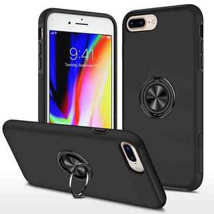 Magnetic Ring Kickstand Shockproof Phone Case For iPhone 8 Plus / 7 Plus(Black)
