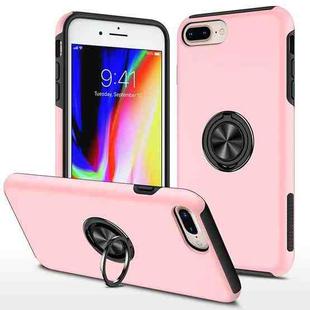 Magnetic Ring Kickstand Shockproof Phone Case For iPhone 8 Plus / 7 Plus(Rose Gold)