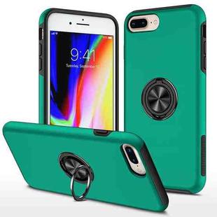 Magnetic Ring Kickstand Shockproof Phone Case For iPhone 8 Plus / 7 Plus(Dark Green)