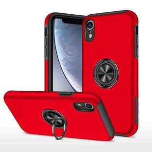 For iPhone XR Magnetic Ring Kickstand Shockproof Phone Case(Red)