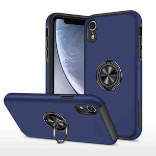 For iPhone XR Magnetic Ring Kickstand Shockproof Phone Case(Blue)