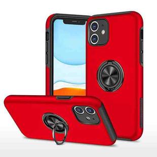 For iPhone 11 Magnetic Ring Kickstand Shockproof Phone Case (Red)