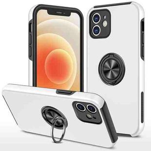 For iPhone 12 mini Magnetic Ring Kickstand Shockproof Phone Case (Silver)