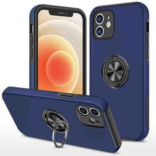 For iPhone 12 Magnetic Ring Kickstand Shockproof Phone Case(Blue)